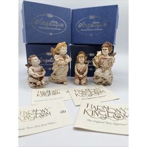 3 Signed +1 Harmony Kingdom ANGELTIQUE Fleur Gentil Homme La Gardienne Celeste